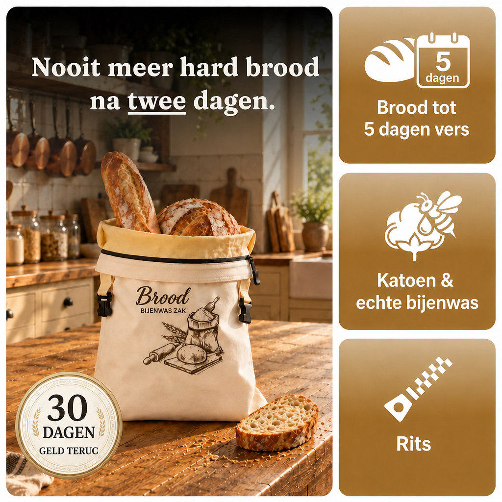 Broodzak van bijenwas – houdt brood tot 5 dagen vers