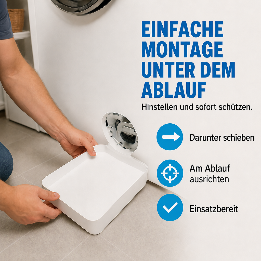 Druppelbak voor de wasmachine – vangt water van de afvoer op