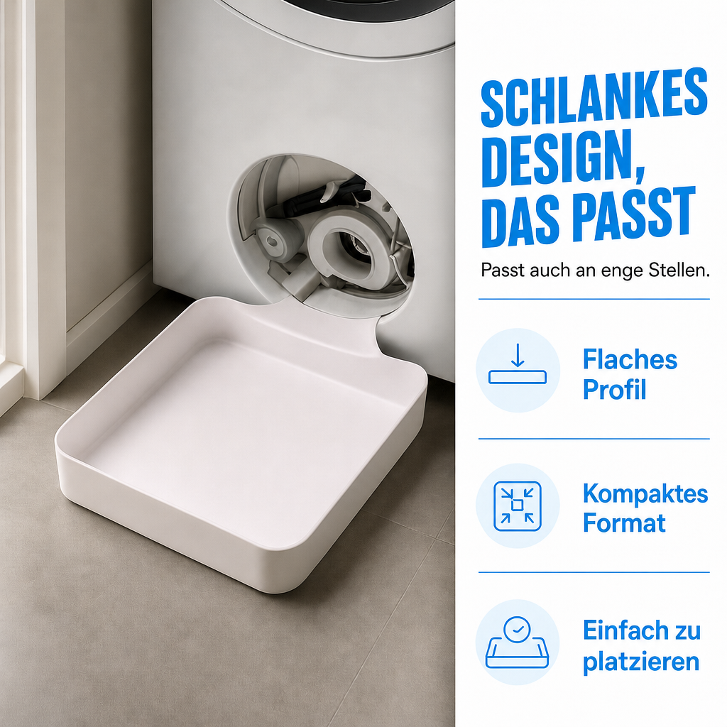 Druppelbak voor de wasmachine – vangt water van de afvoer op