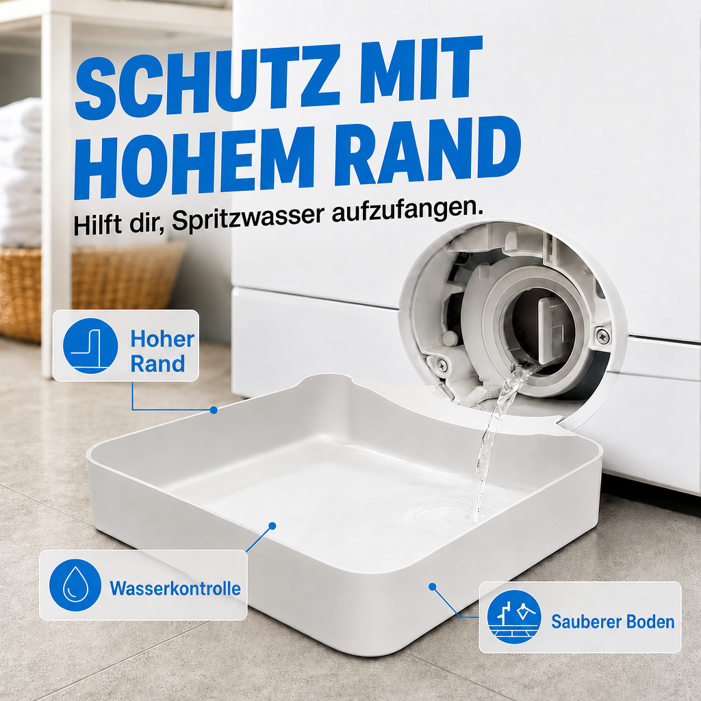 Druppelbak voor de wasmachine – vangt water van de afvoer op
